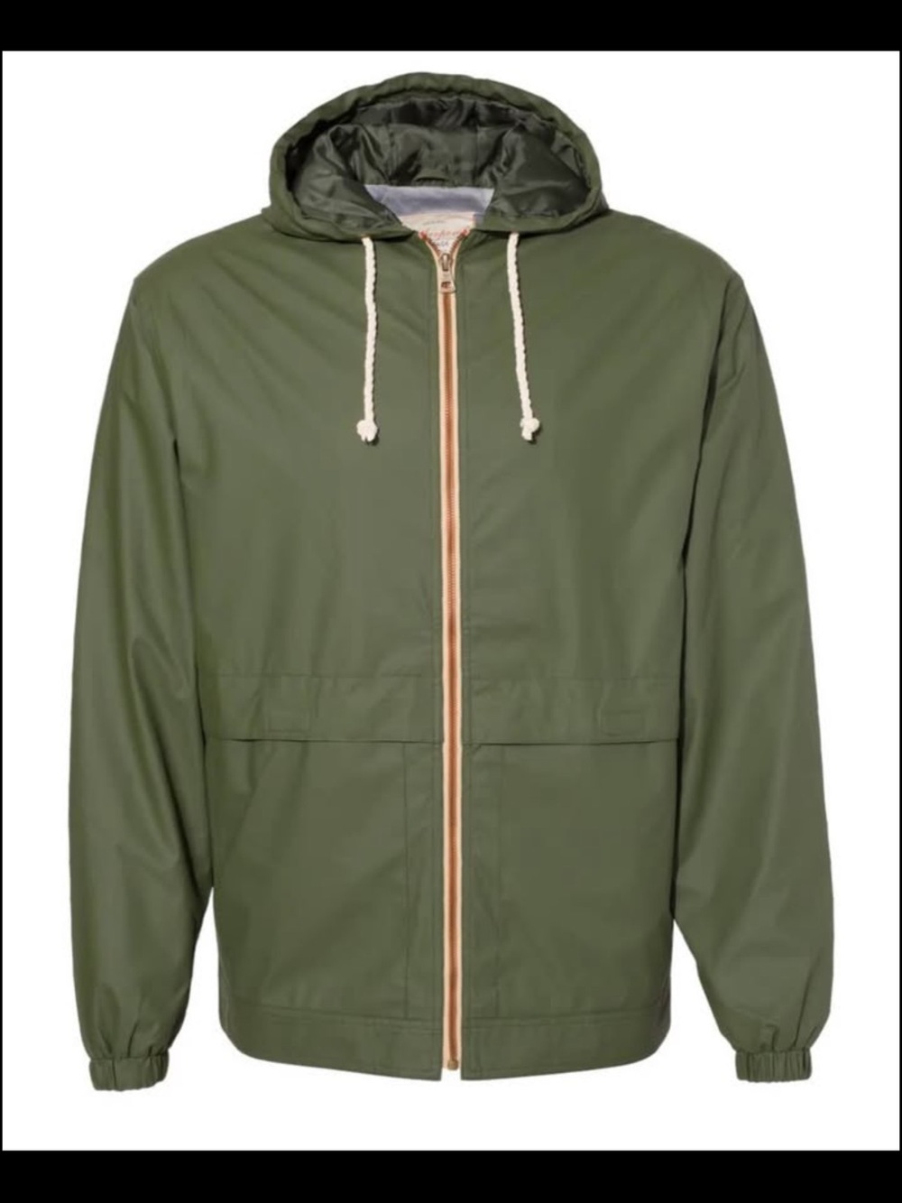 Weatherproof Men’s Vintage Water Resistant Full Zip Hooded Rain Jacket. L